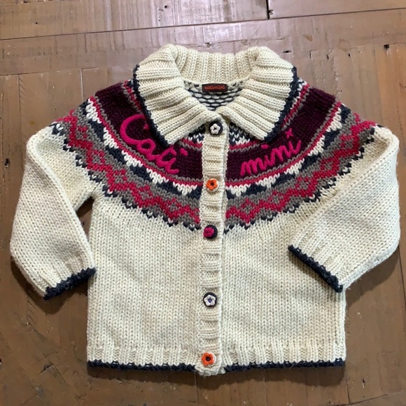 Catimini ivory button front cardigan sweater - Picture 1 of 9
